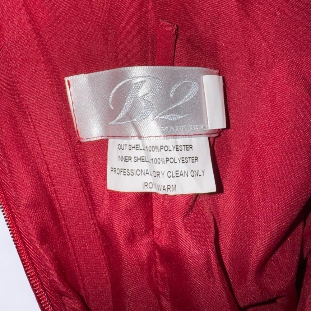 B2 Red Pleated V-Neck Cocktail Dress Size 4 - Picture 7 of 7